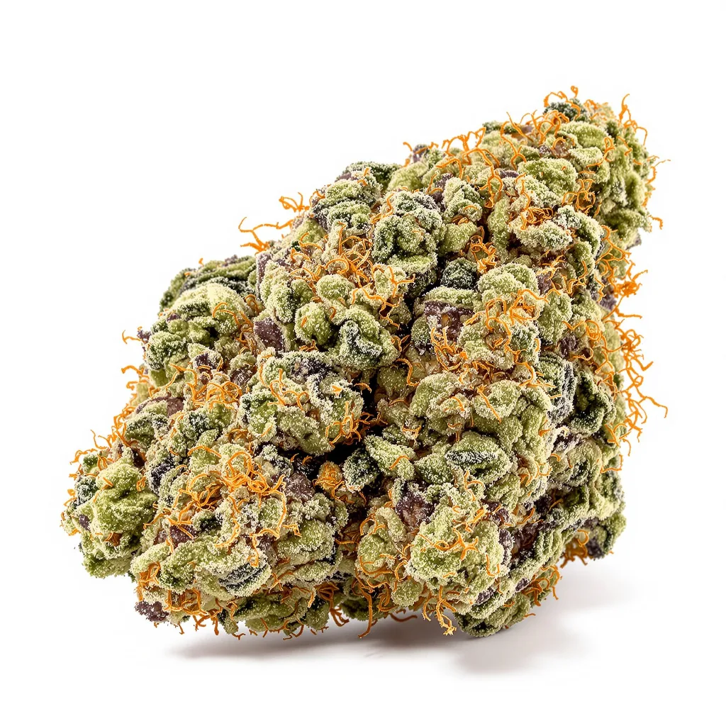 Magnum 49% indica / 51% sativa — flor con tricomas visibles