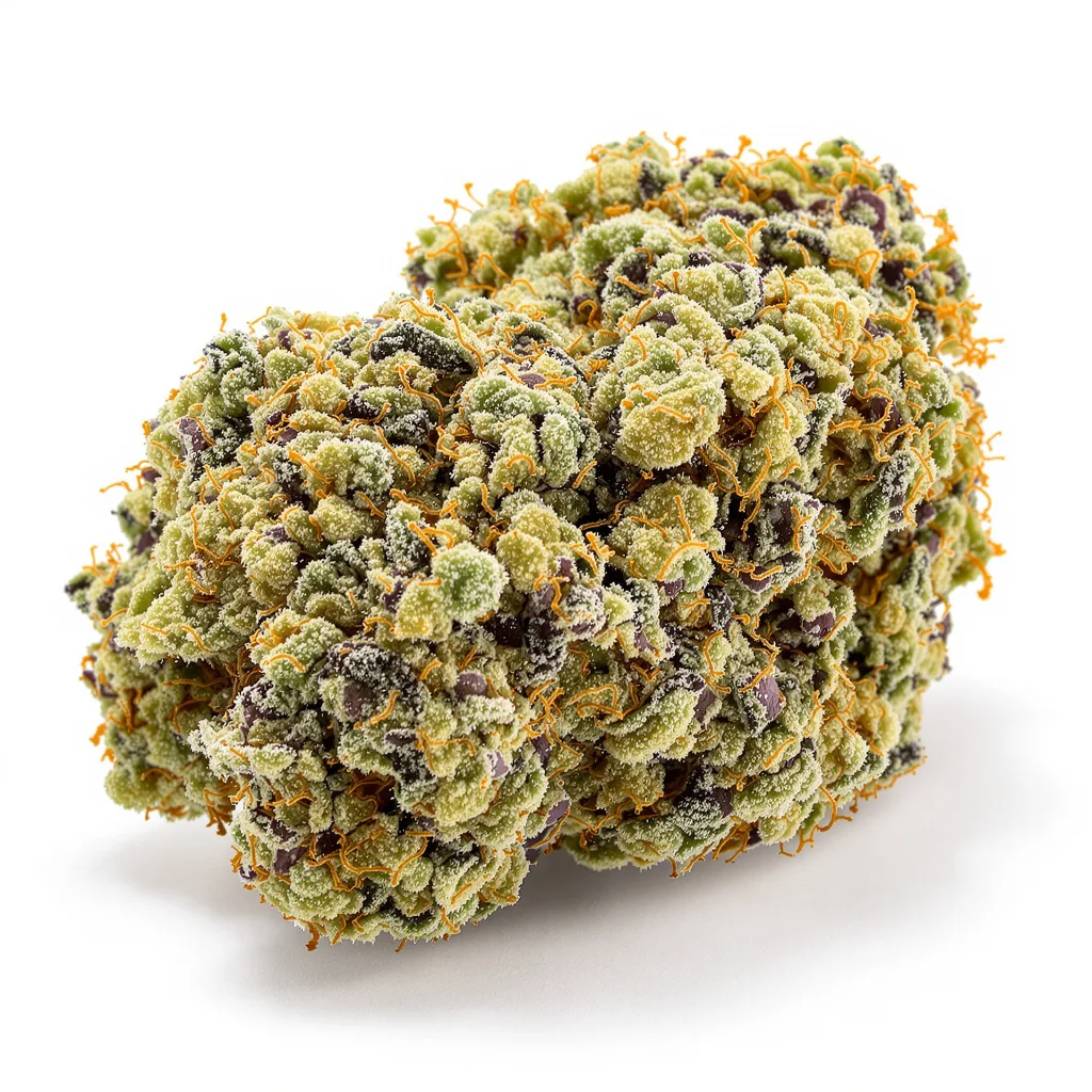 Magnum 49% indica / 51% sativa — flor con tricomas visibles