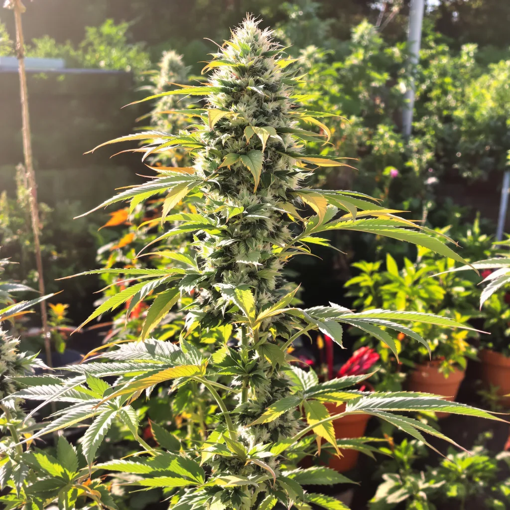 Mandala #1 52% indica / 48% sativa — flor con tricomas visibles