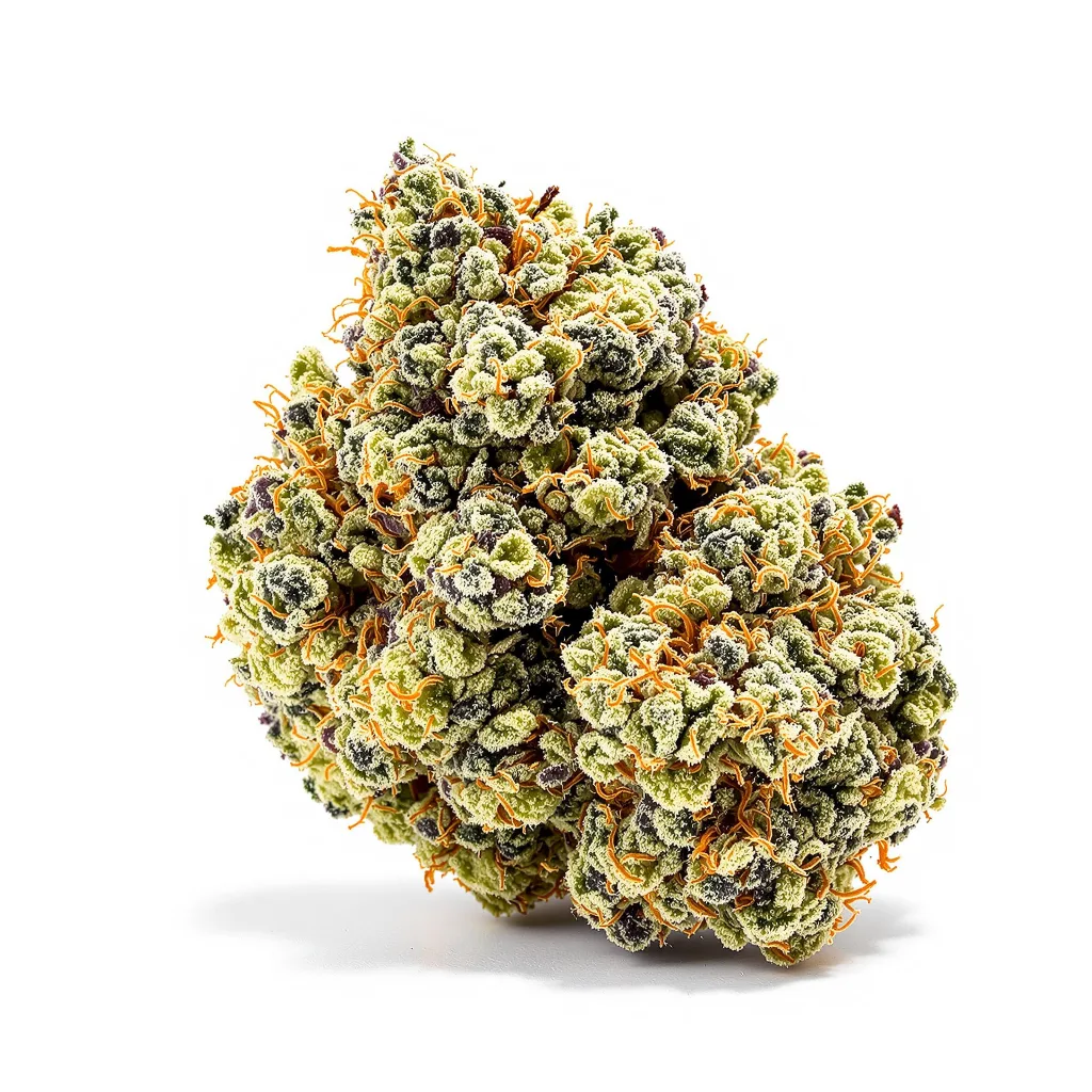 Mandala #1 52% indica / 48% sativa — flor con tricomas visibles