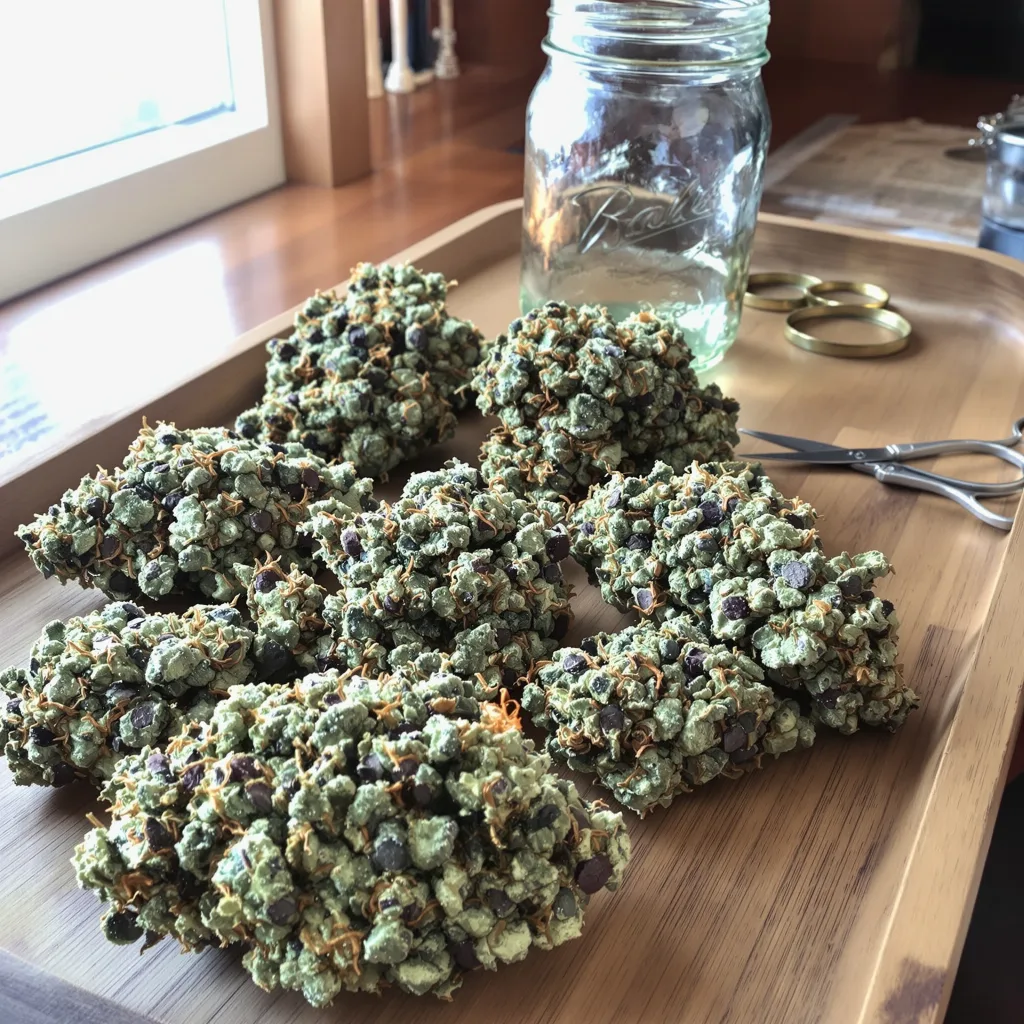 Mandarin 36% indica / 64% sativa — flor con tricomas visibles