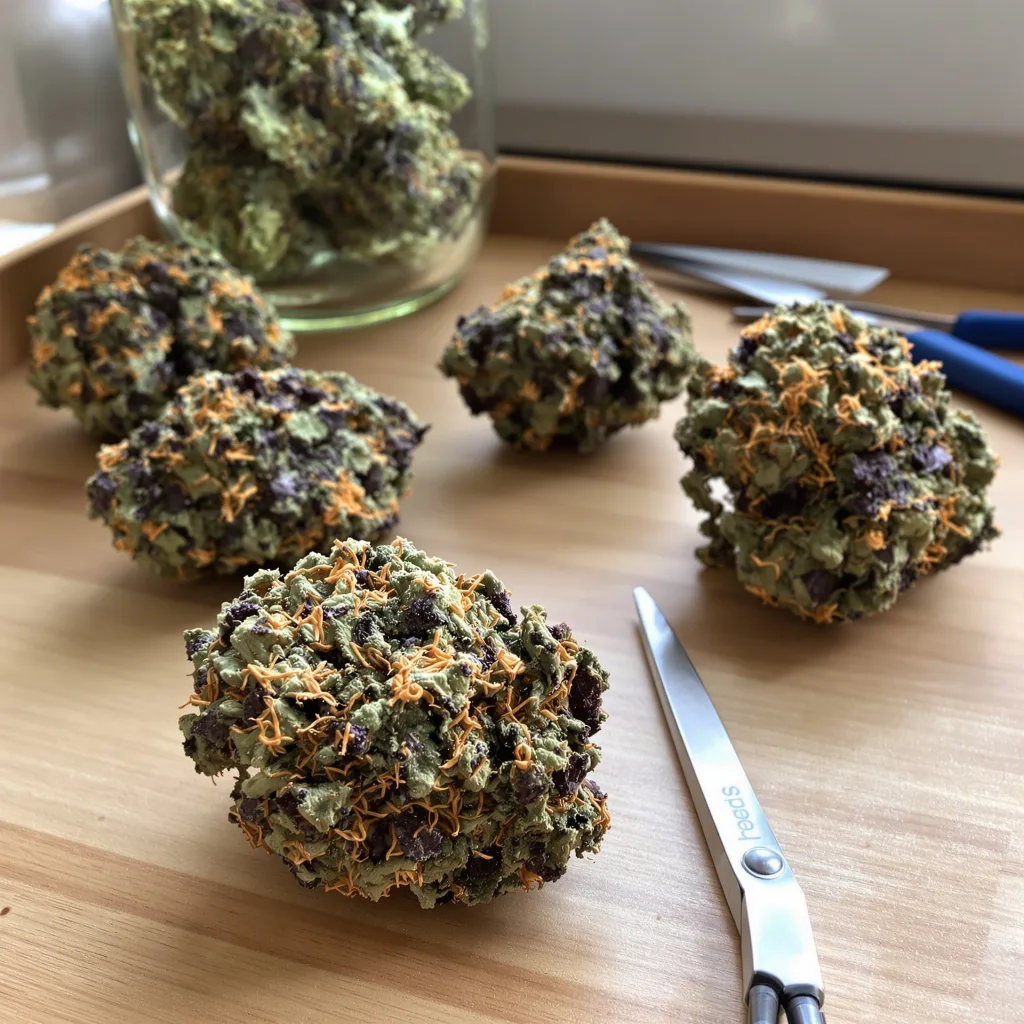 Mandarine 76% indica / 24% sativa — flor con tricomas visibles