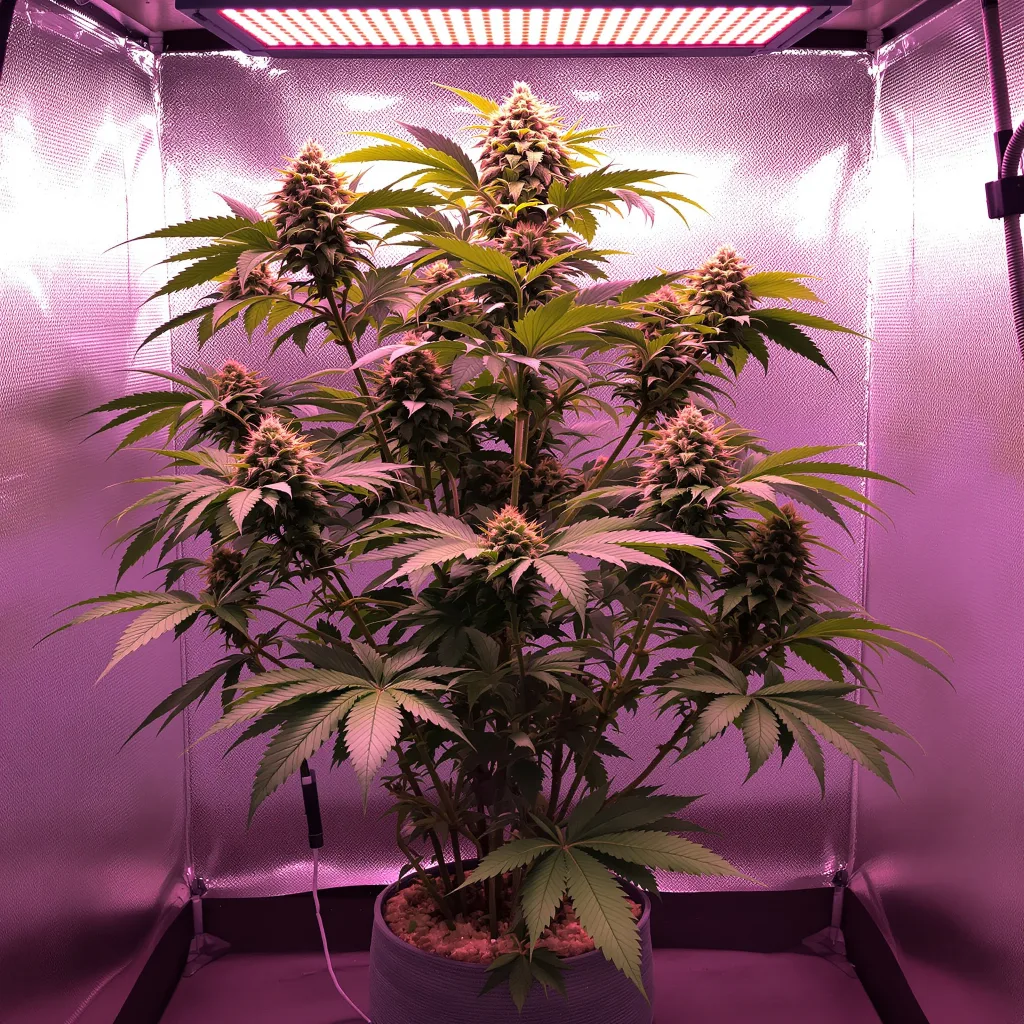 Planta de cannabis Mandarine en fase de floración — 60-100 cm autofloración