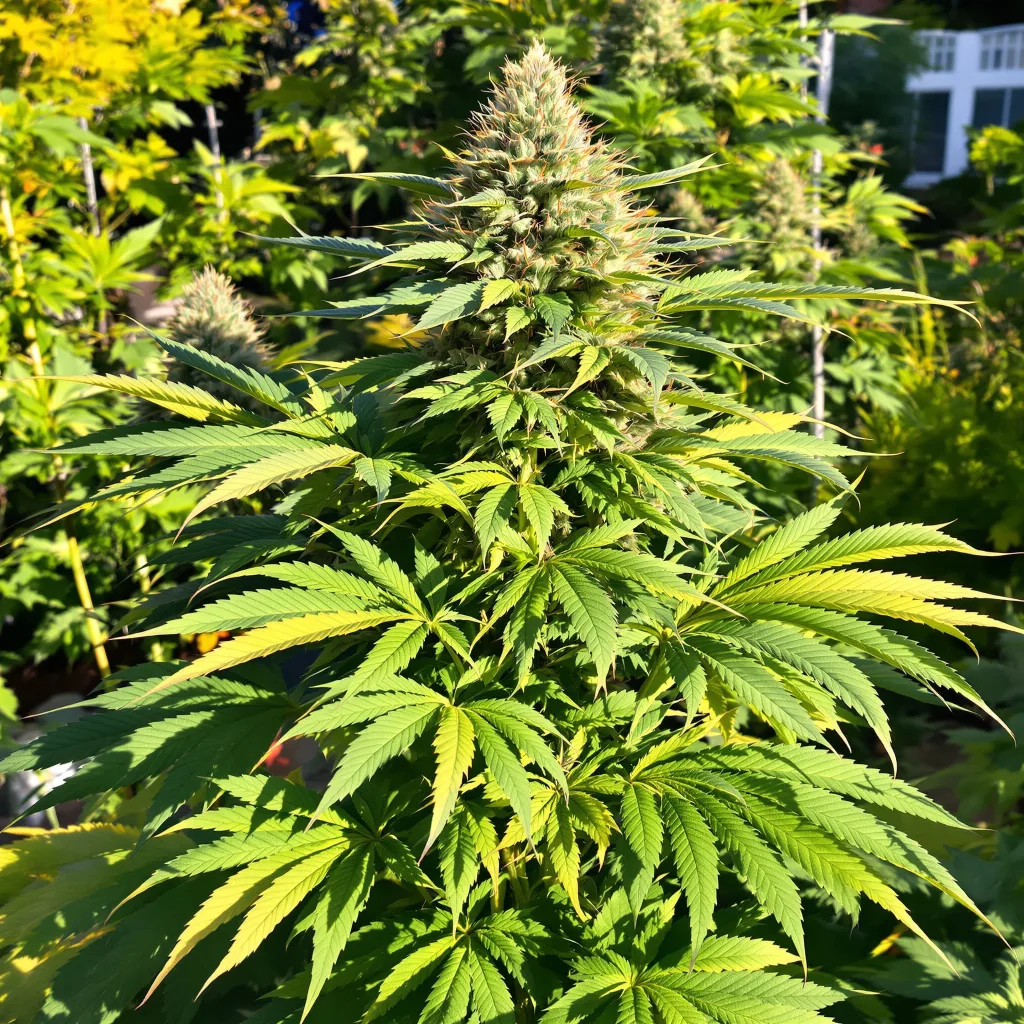 Mandarine 76% indica / 24% sativa — flor con tricomas visibles