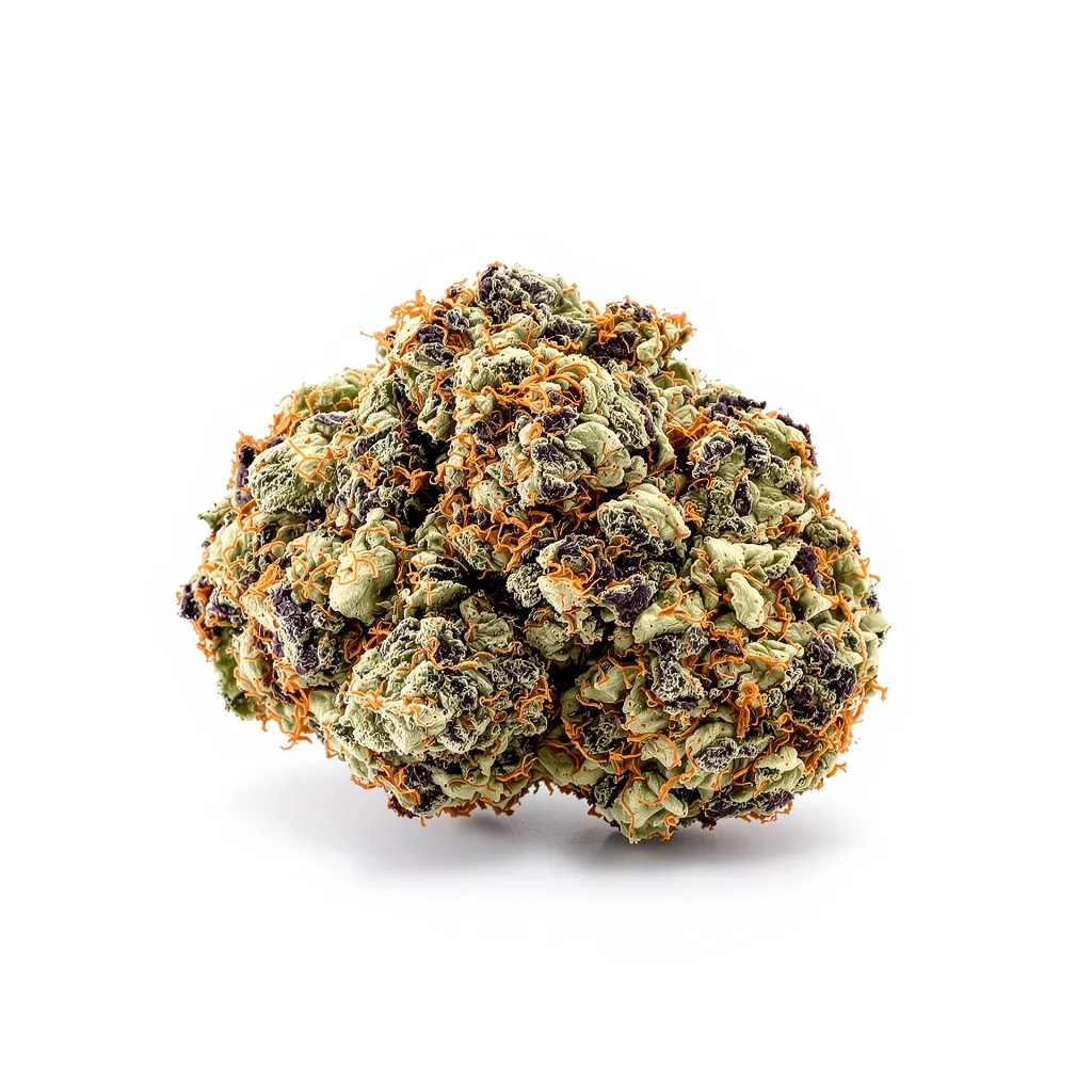 Mandarine 76% indica / 24% sativa — flor con tricomas visibles