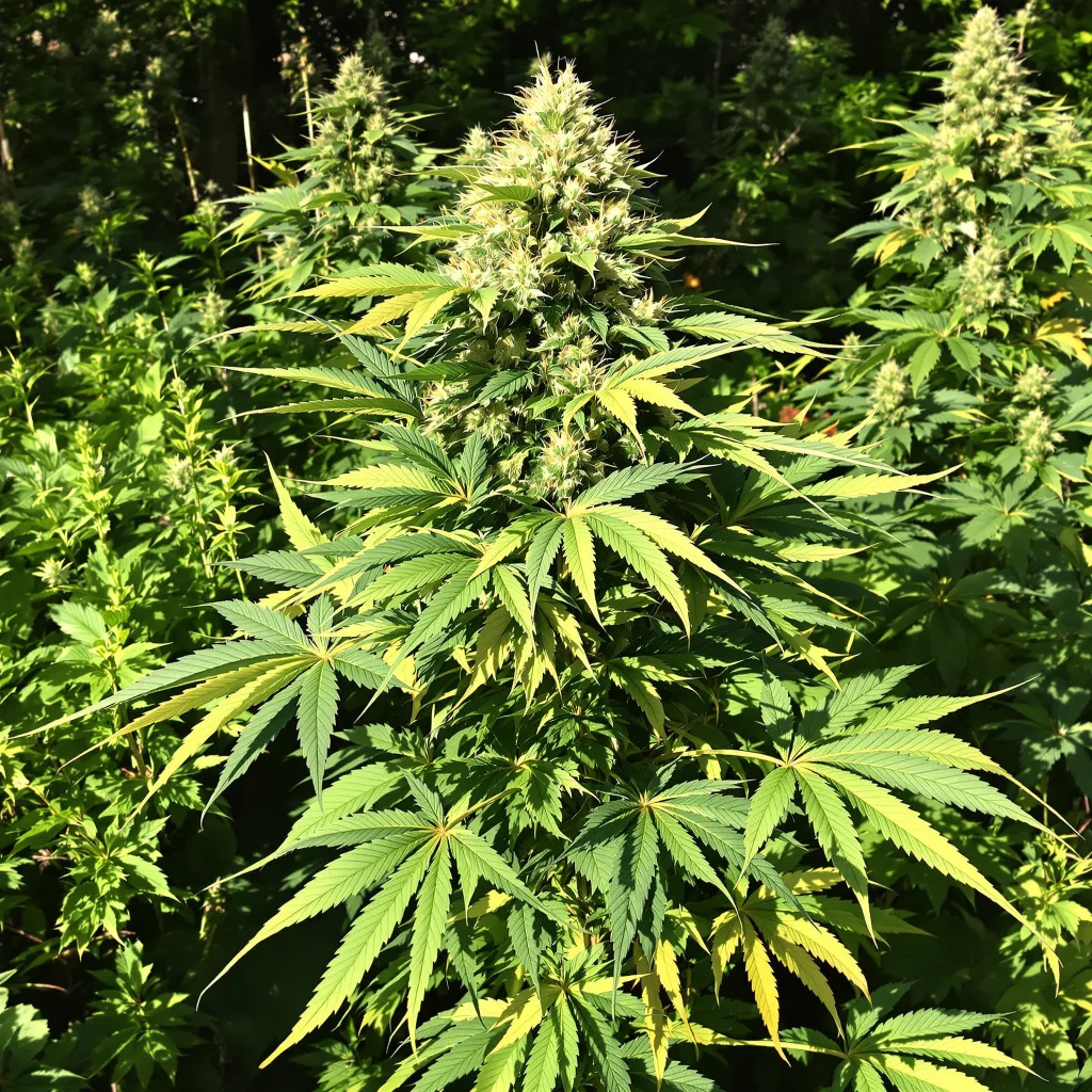 Mandarine 76% indica / 24% sativa — flor con tricomas visibles