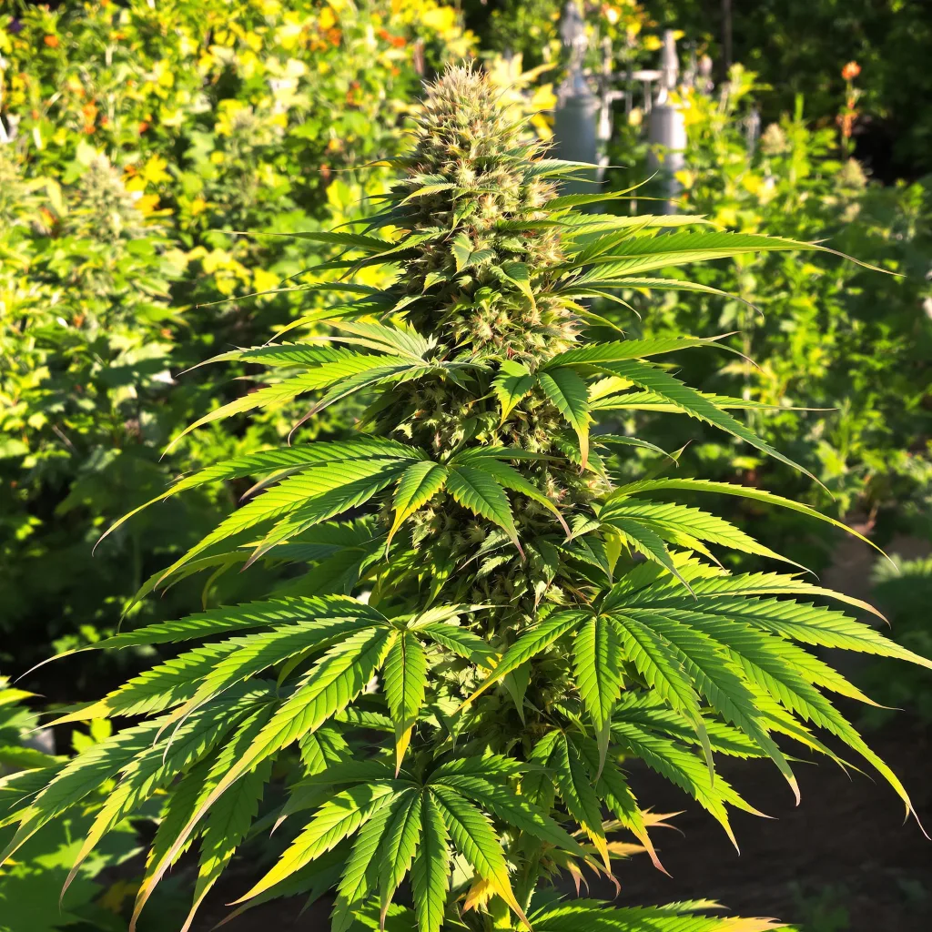 Mango Crack 82% indica / 18% sativa — flor con tricomas visibles