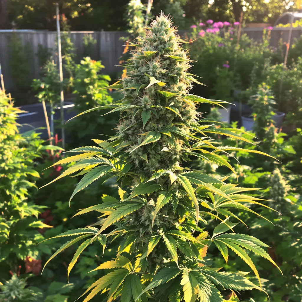 Mango Haze 40% indica / 60% sativa — flor con tricomas visibles