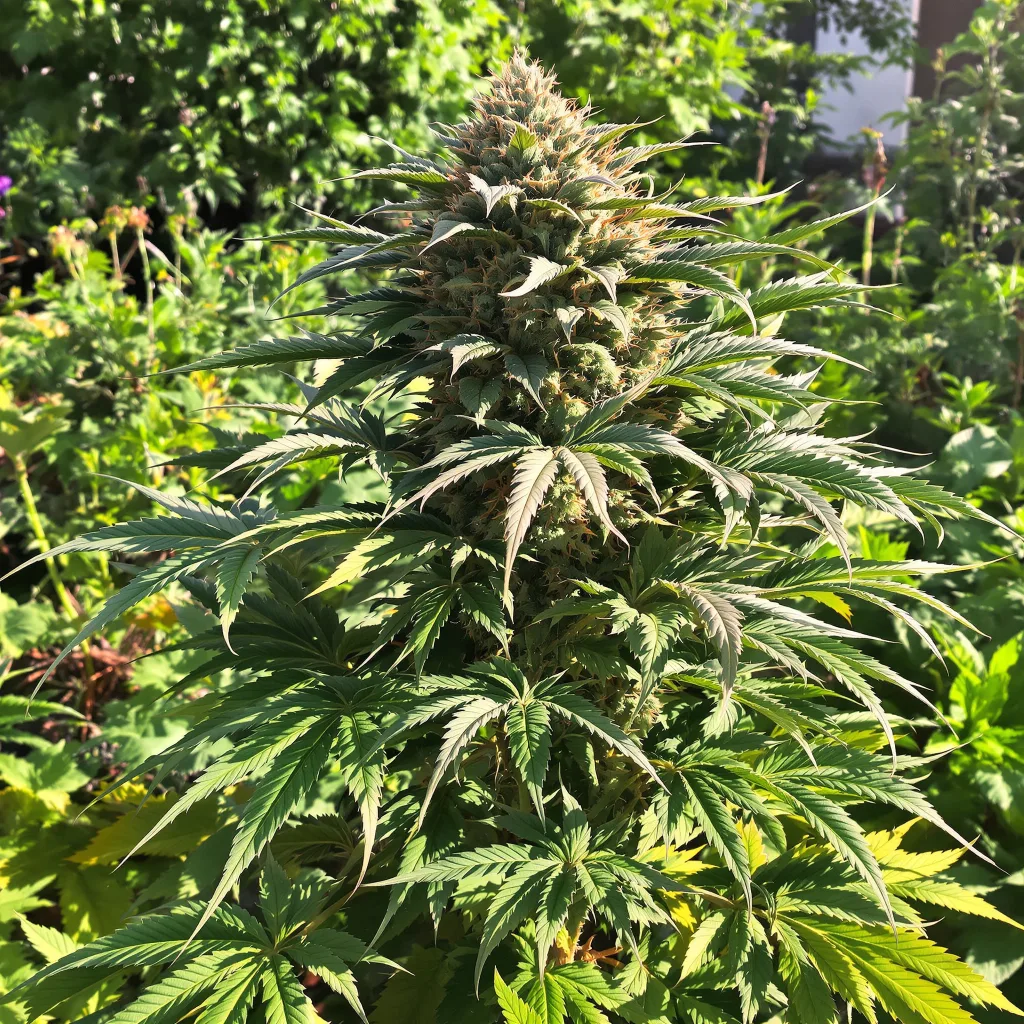 Mango Kush 89% indica / 11% sativa — flor con tricomas visibles