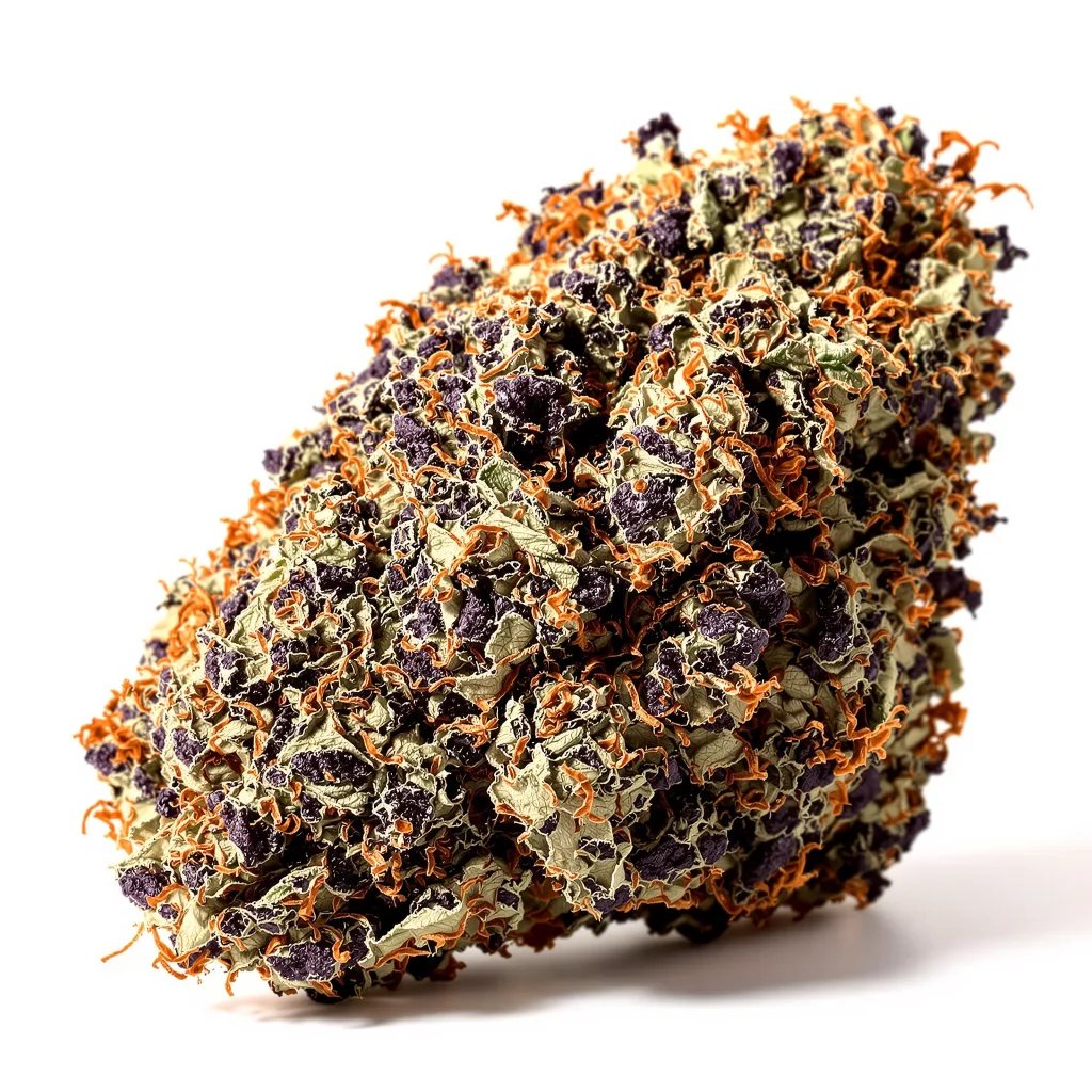 Mango Kush 89% indica / 11% sativa — flor con tricomas visibles