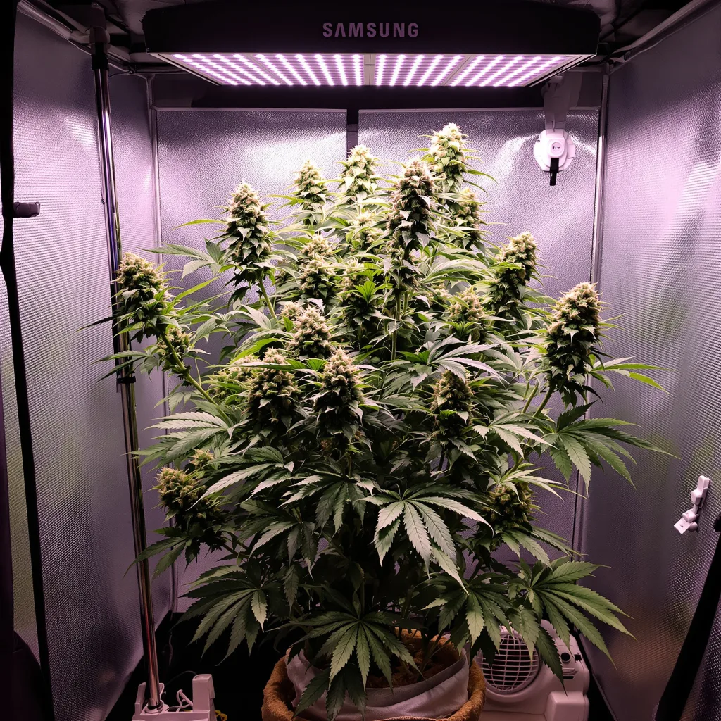 Planta de cannabis Manitoba Poison en fase de floración — 120-180 cm feminizada