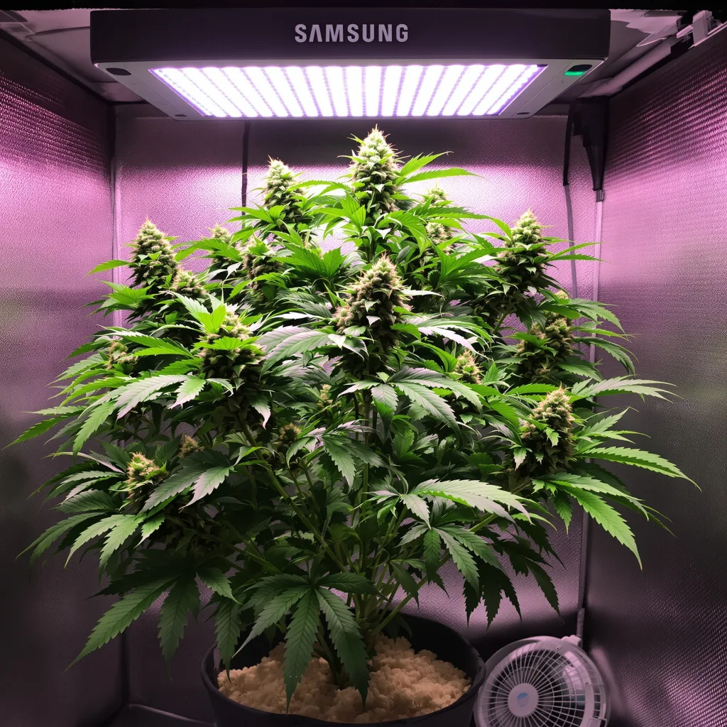 Planta de cannabis Maple Leaf en fase de floración — 90-130 cm feminizada
