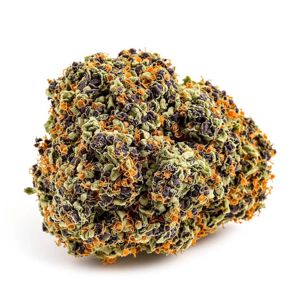 Maple Leaf 70% indica / 30% sativa — flor con tricomas visibles
