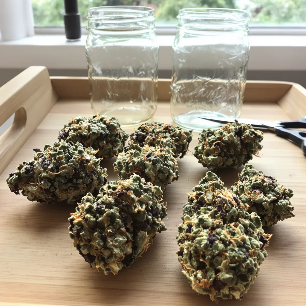Marcosus Marshmellow 87% indica / 13% sativa — flor con tricomas visibles