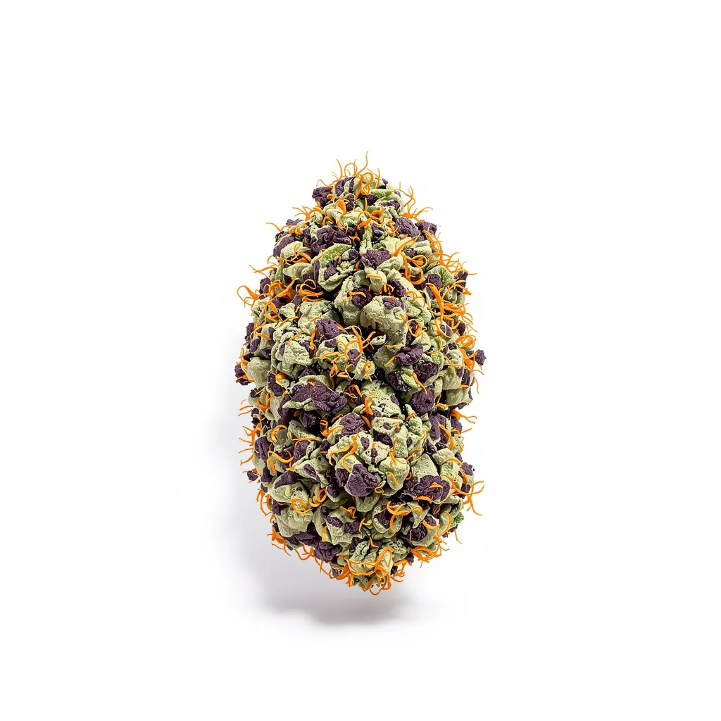 Marcosus Marshmellow 87% indica / 13% sativa — flor con tricomas visibles