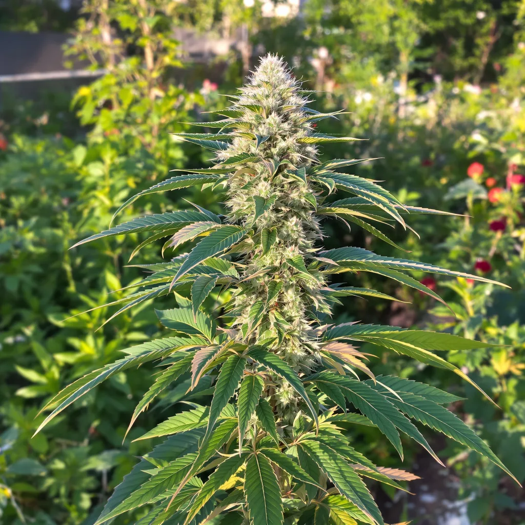 Master Bubba 40% indica / 50% sativa — flor con tricomas visibles
