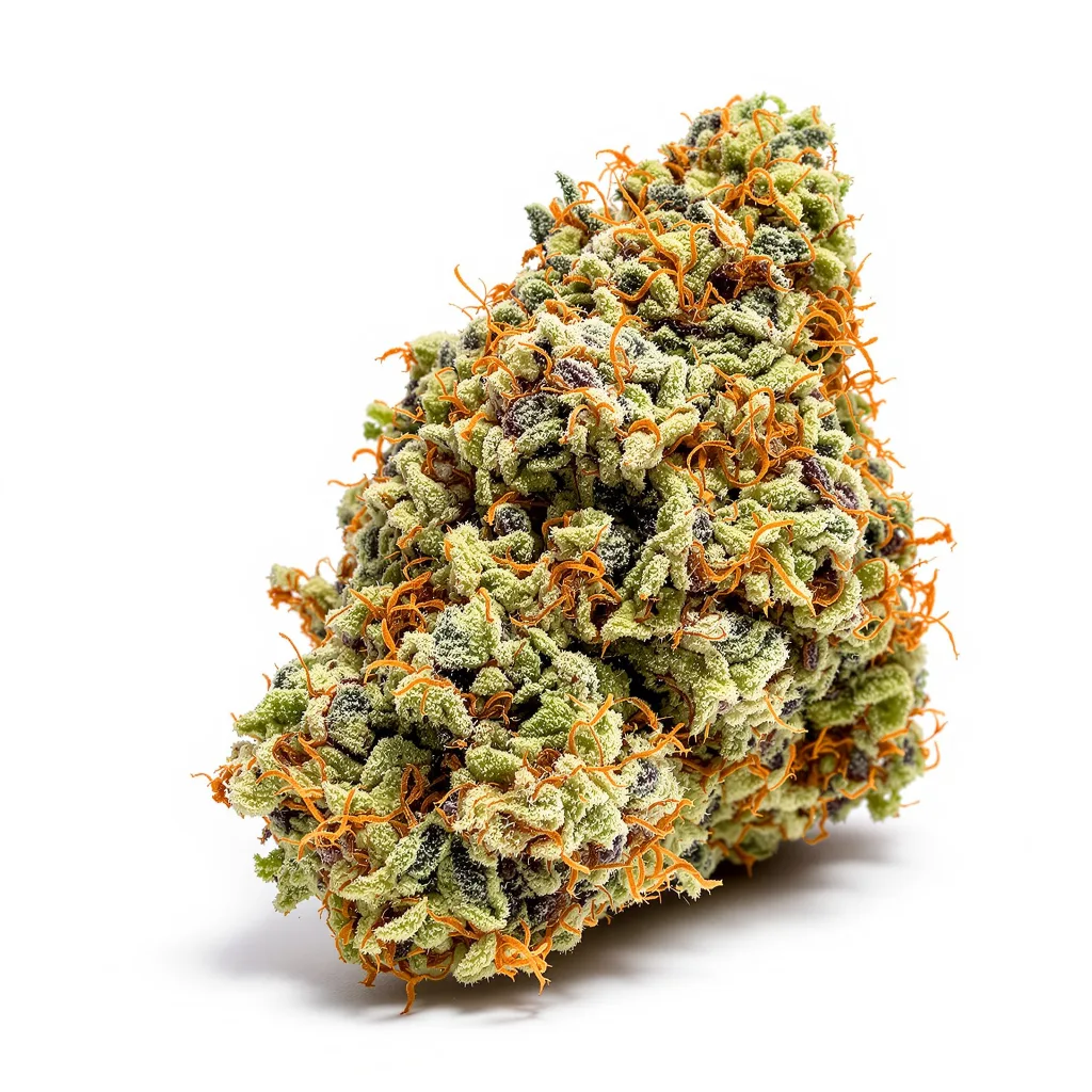 Master Jedi 40% indica / 50% sativa — flor con tricomas visibles