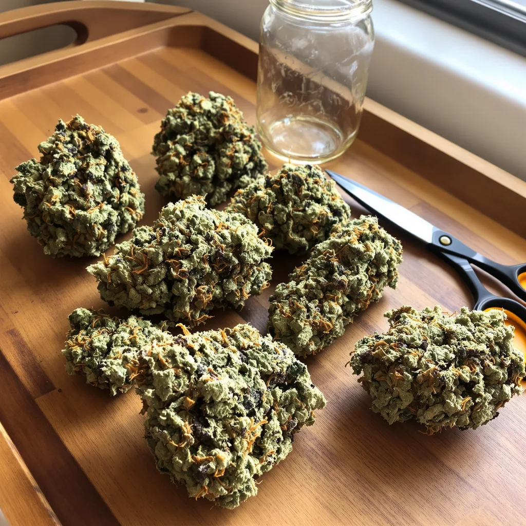 Master Jedi 40% indica / 50% sativa — flor con tricomas visibles