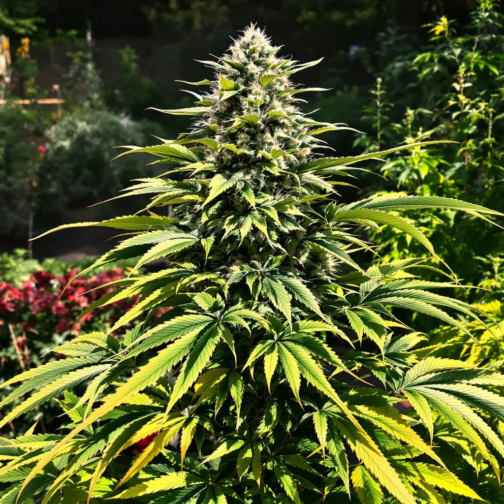 Master Kush 89% indica / 11% sativa — flor con tricomas visibles