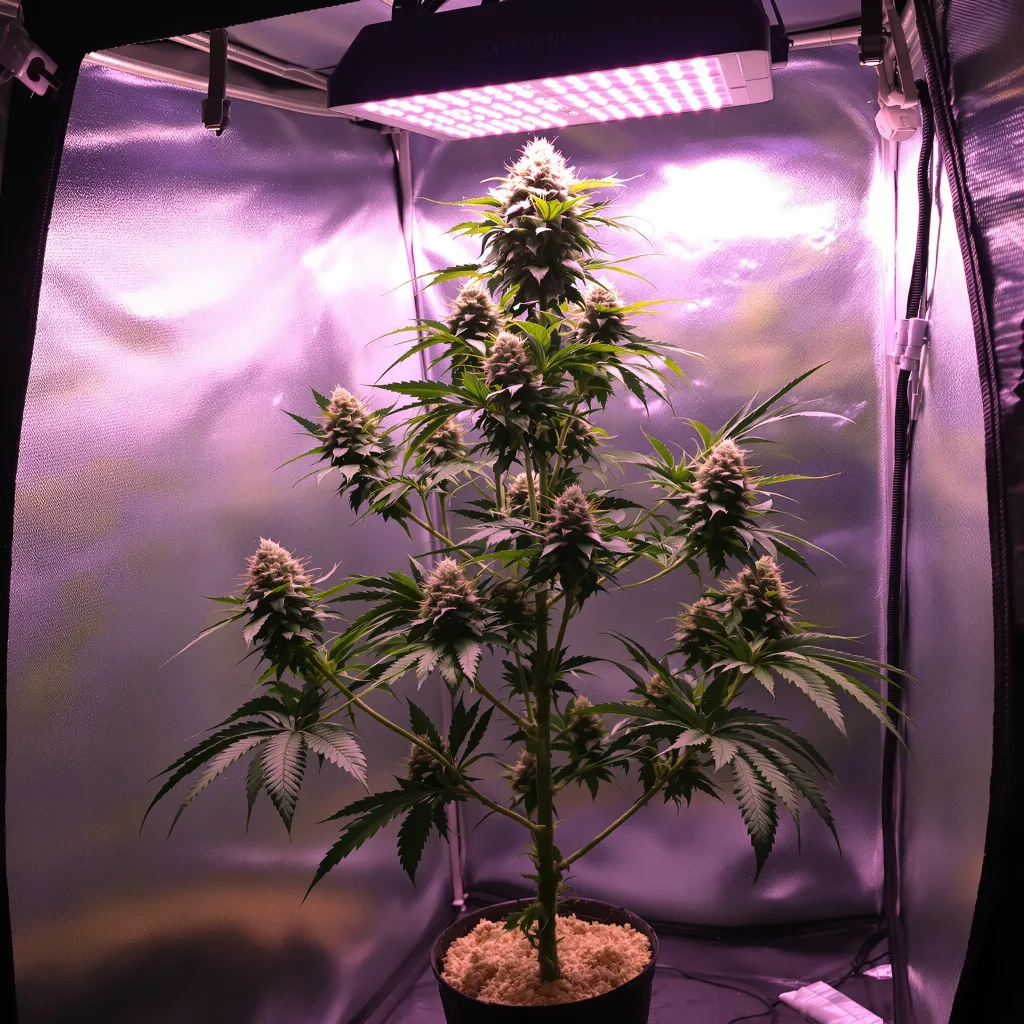 Planta de cannabis Master Yoda en fase de floración — 60-100 cm autofloración
