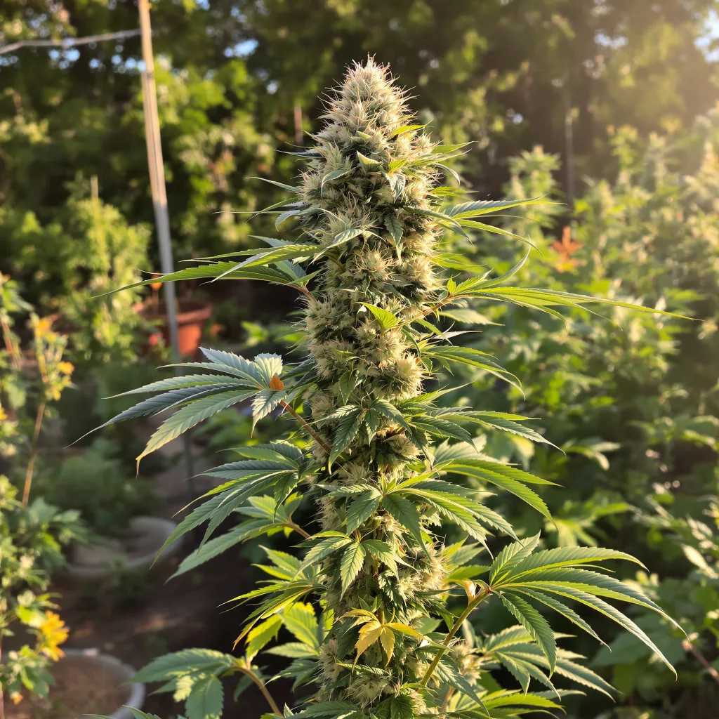 Matanuska Tundra 57% indica / 43% sativa — flor con tricomas visibles