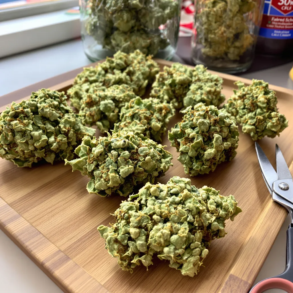 Mataro Blue CBD 54% indica / 46% sativa — flor con tricomas visibles