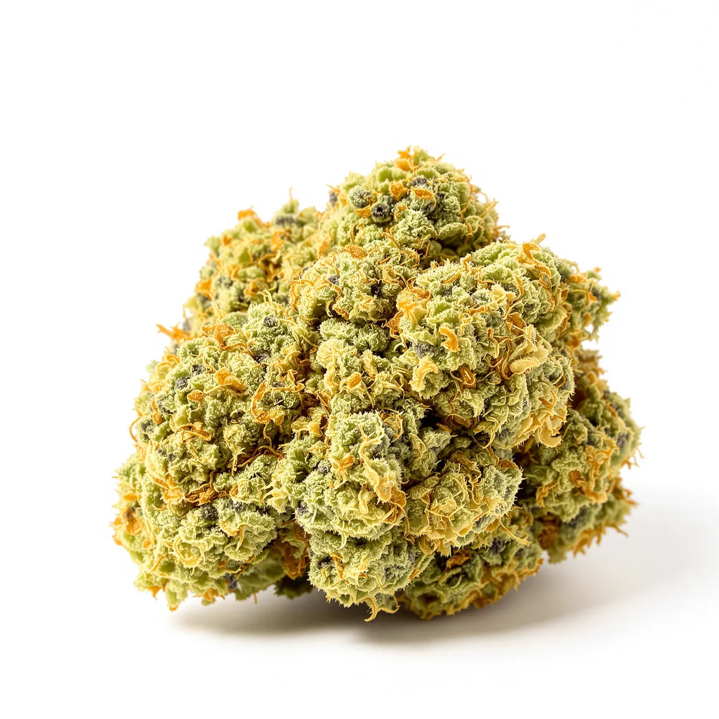 Mataro Blue CBD 54% indica / 46% sativa — flor con tricomas visibles