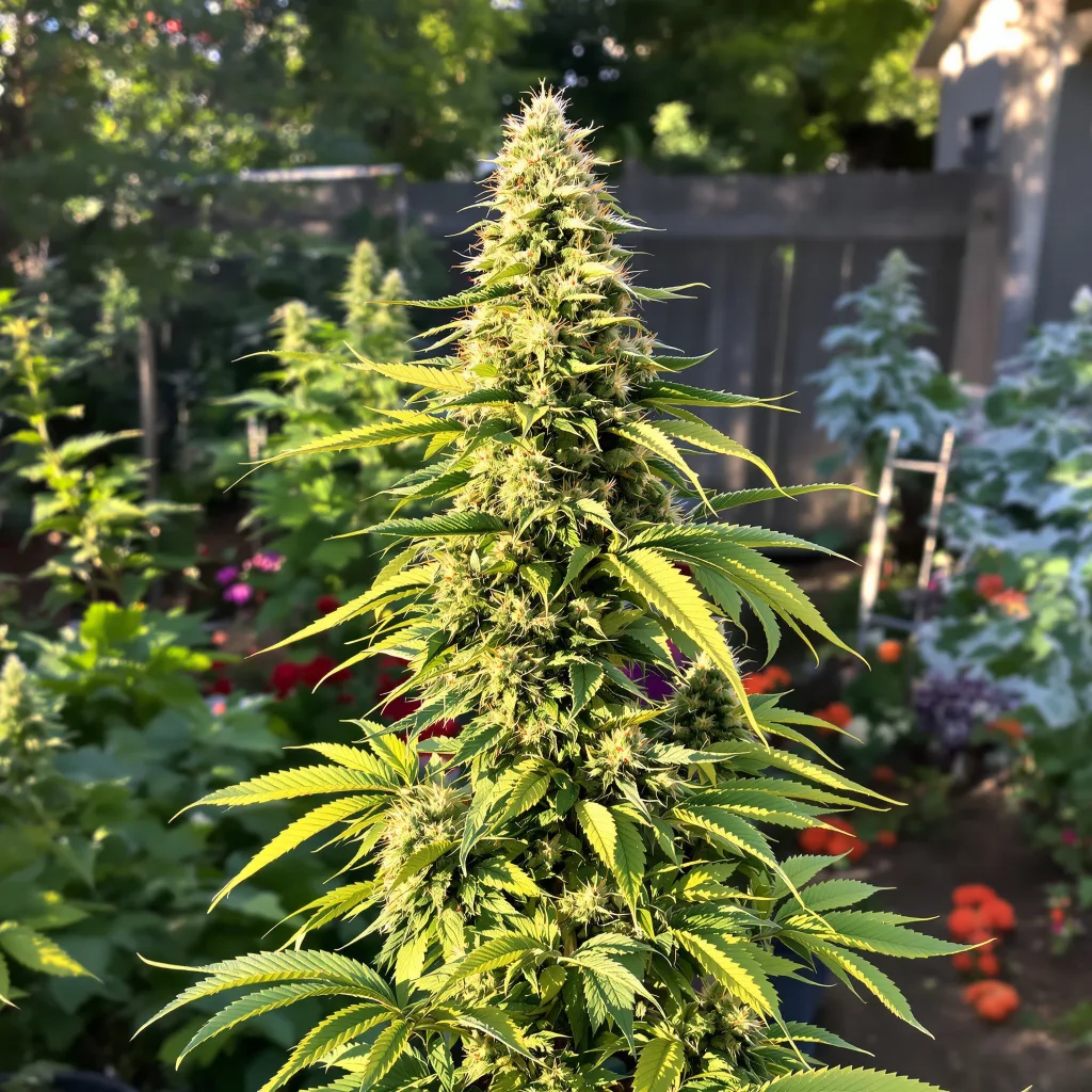 Maui Haole 55% indica / 45% sativa — flor con tricomas visibles