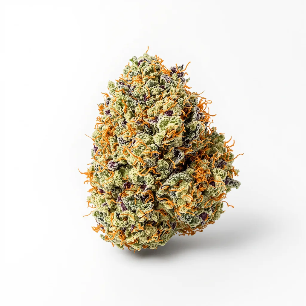 Maui Haole 55% indica / 45% sativa — flor con tricomas visibles