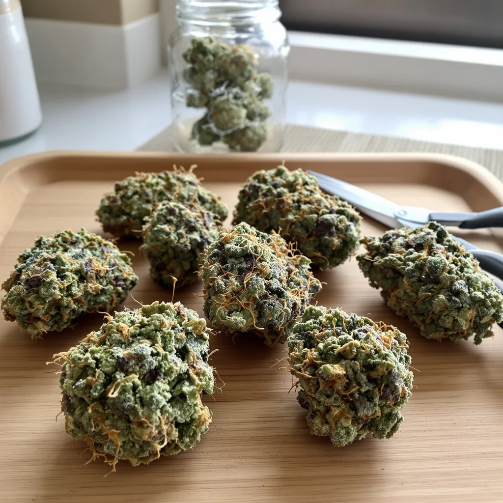 Maui Pineapple Chunk 41% indica / 59% sativa — flor con tricomas visibles