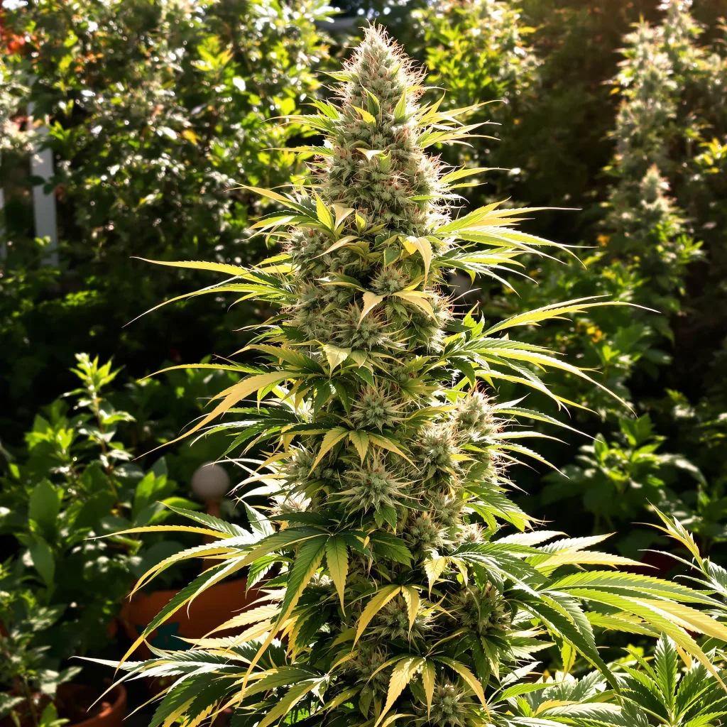 Maui Pineapple Chunk 41% indica / 59% sativa — flor con tricomas visibles