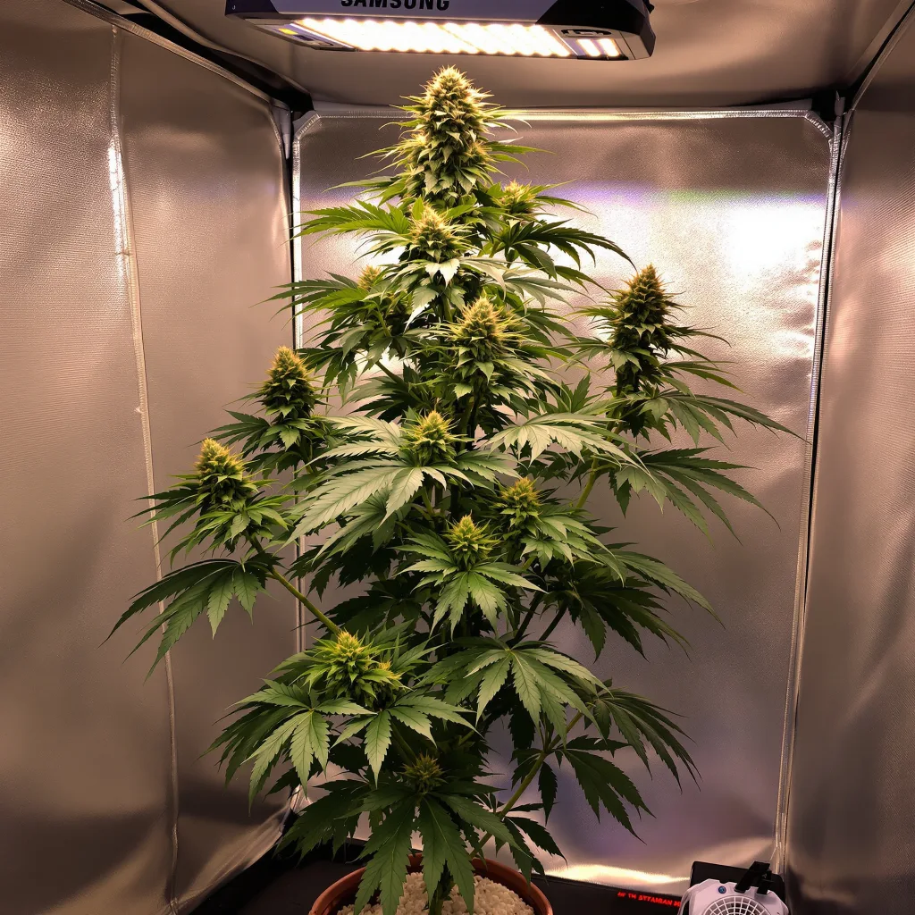 Planta de cannabis Maui Wowie en fase de floración — 150-200 cm feminizada