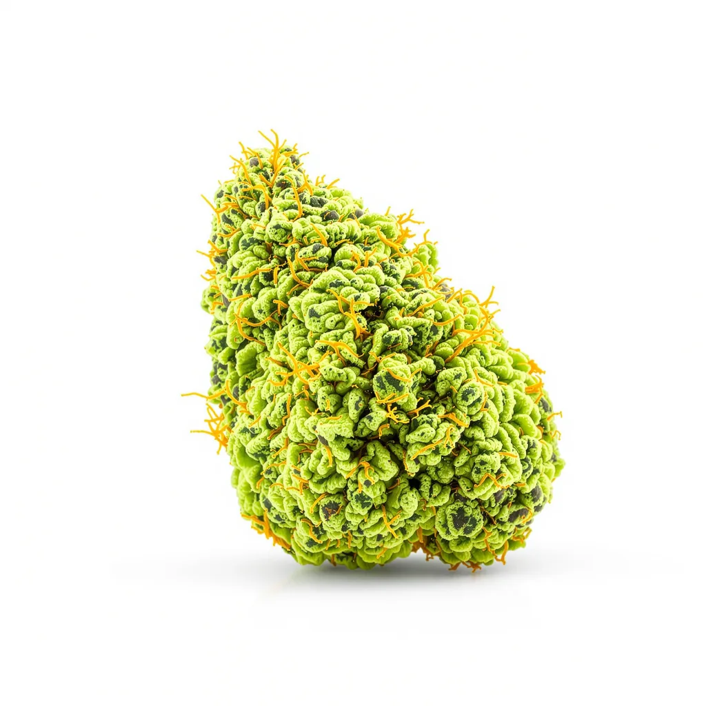 Maui Wowie 20% indica / 80% sativa — flor con tricomas visibles
