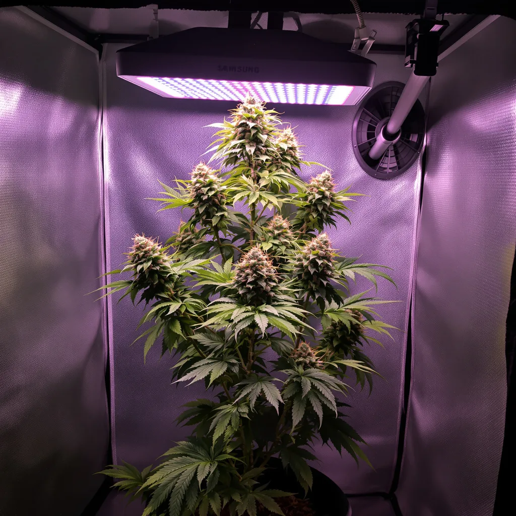Planta de cannabis Maxi Gom en fase de floración — 60-100 cm autofloración