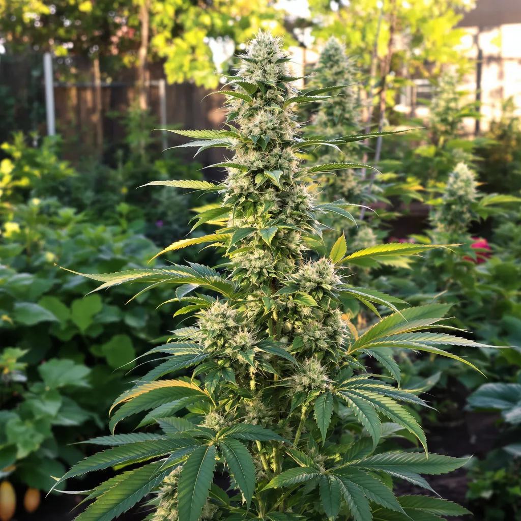 Maxi Gom 54% indica / 46% sativa — flor con tricomas visibles