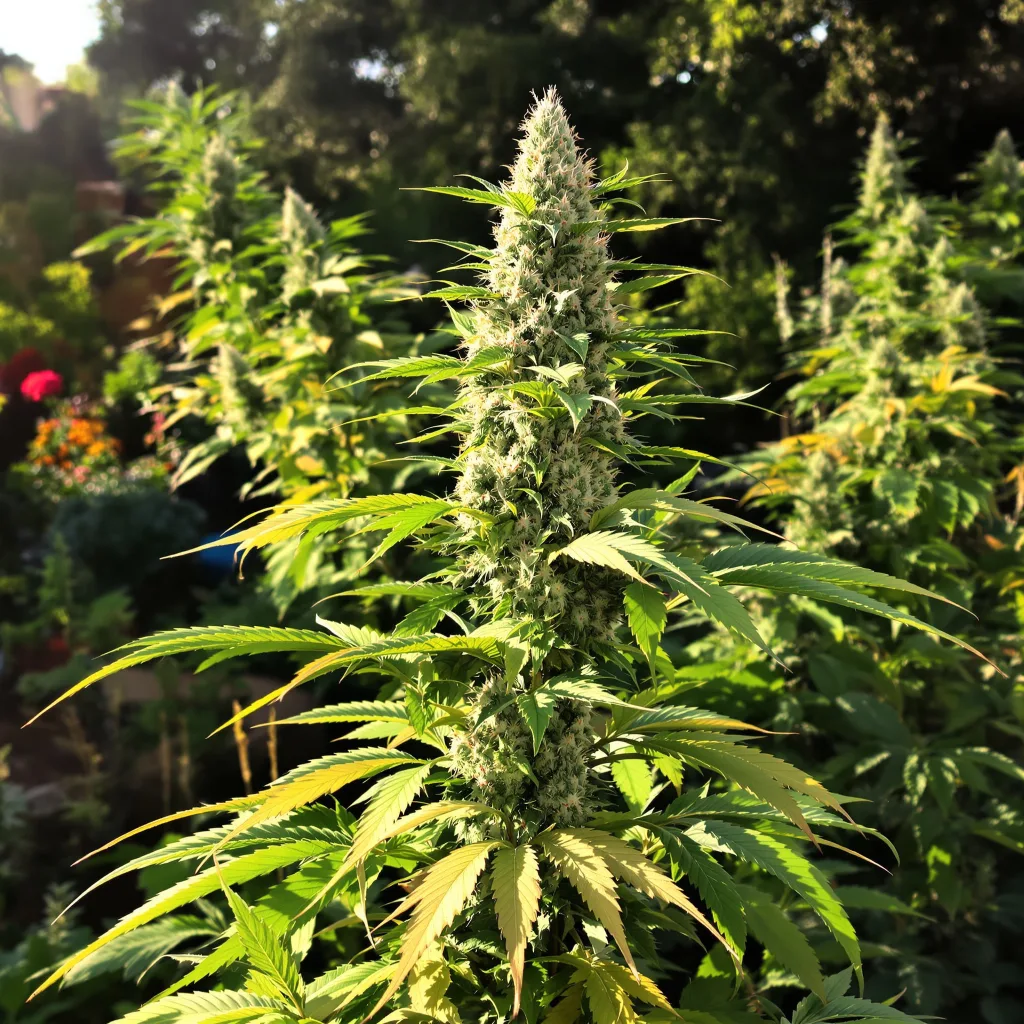 Maxi Gom 54% indica / 46% sativa — flor con tricomas visibles
