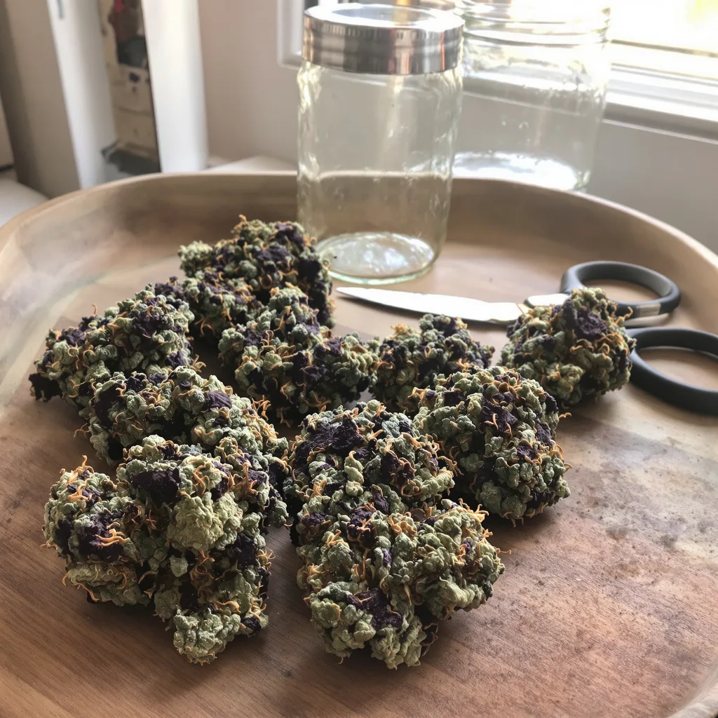 Mazar 73% indica / 27% sativa — flor con tricomas visibles