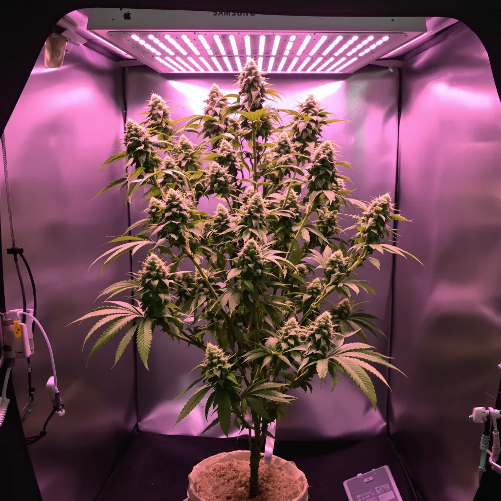 Planta de cannabis Mazar x Blueberry en fase de floración — 60-100 cm autofloración