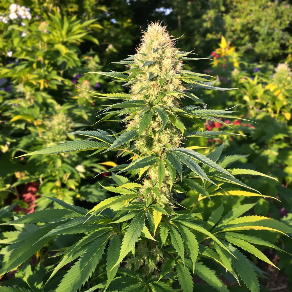 Mean Misty 35% indica / 65% sativa — flor con tricomas visibles
