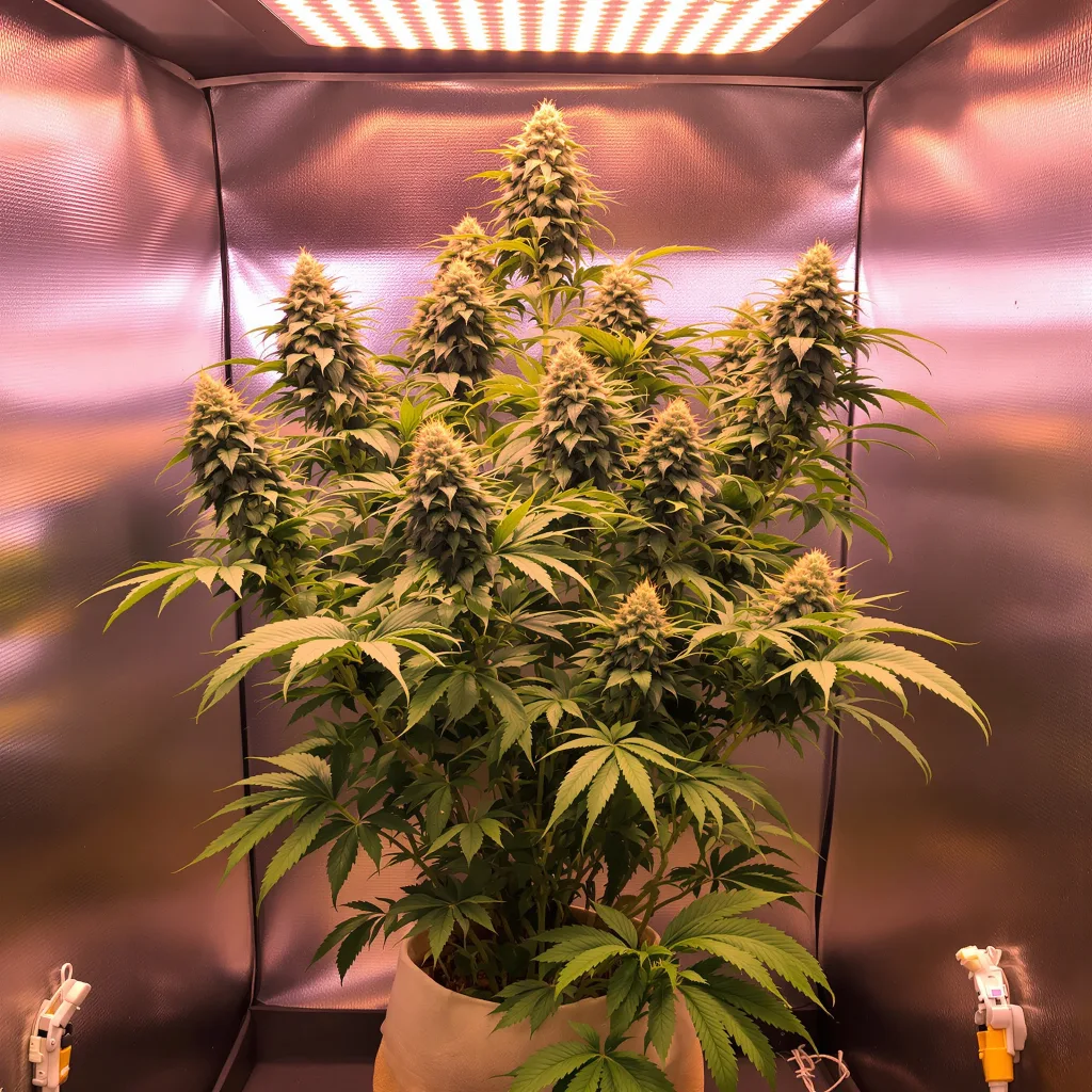 Planta de cannabis Mean Misty en fase de floración — 120-180 cm feminizada