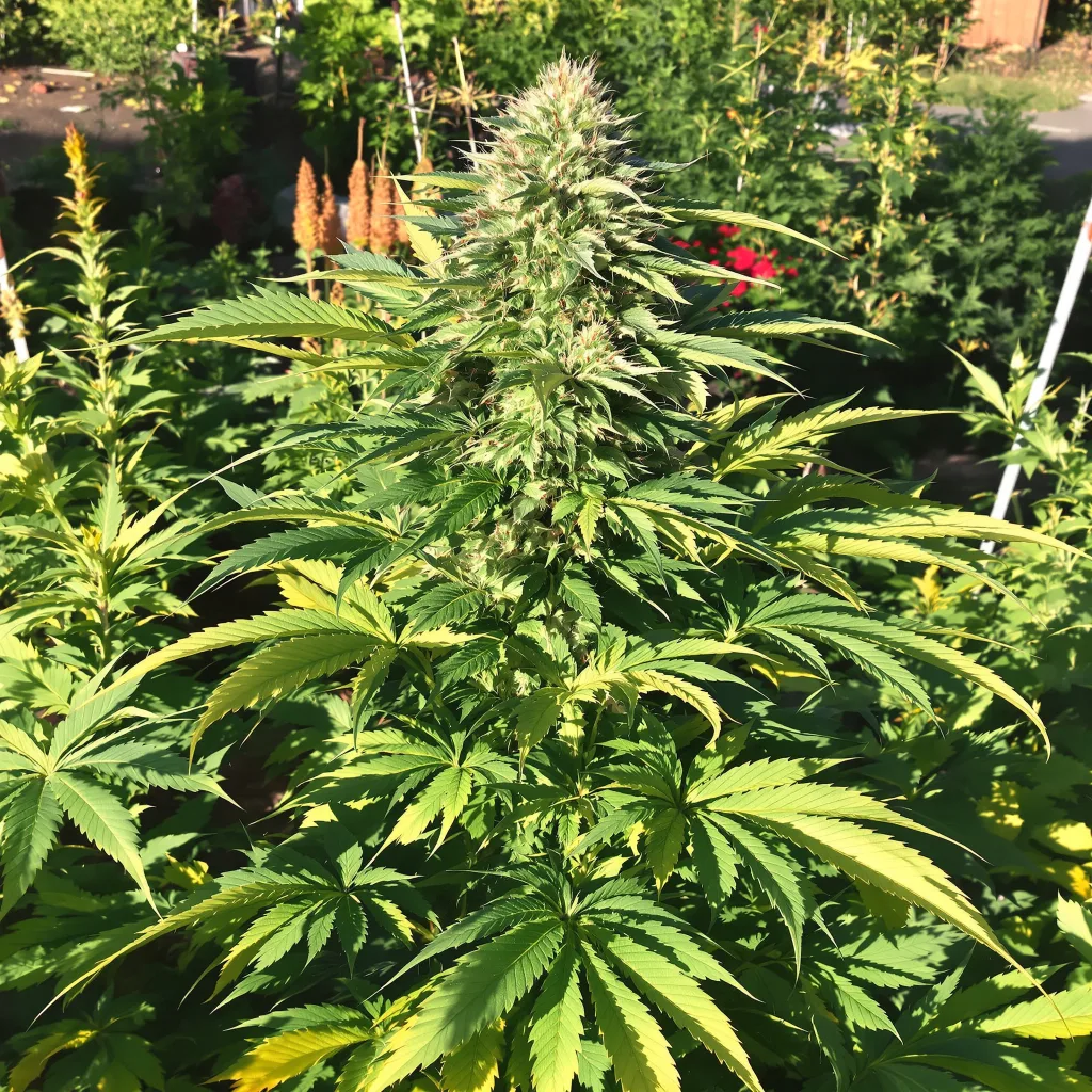 Meat Breath 83% indica / 17% sativa — flor con tricomas visibles