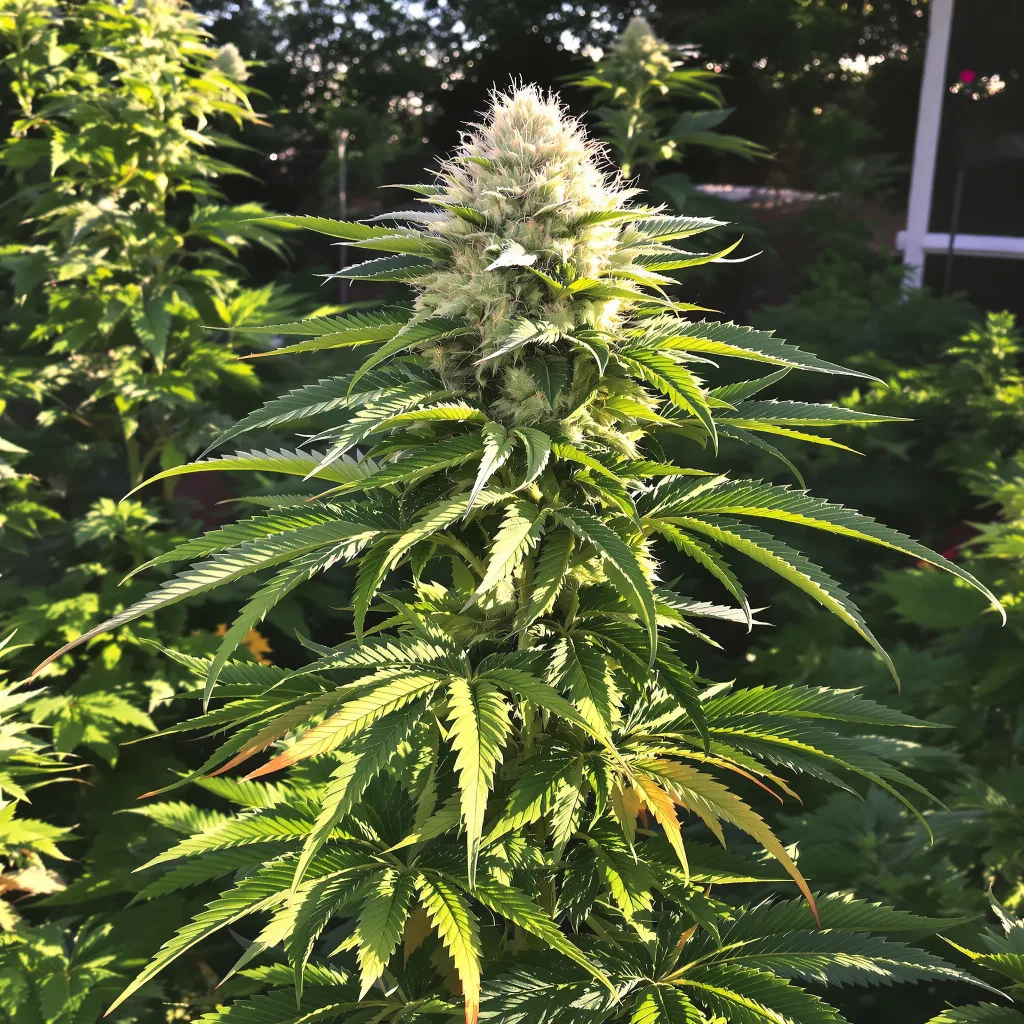 MedGom CBD 53% indica / 47% sativa — flor con tricomas visibles