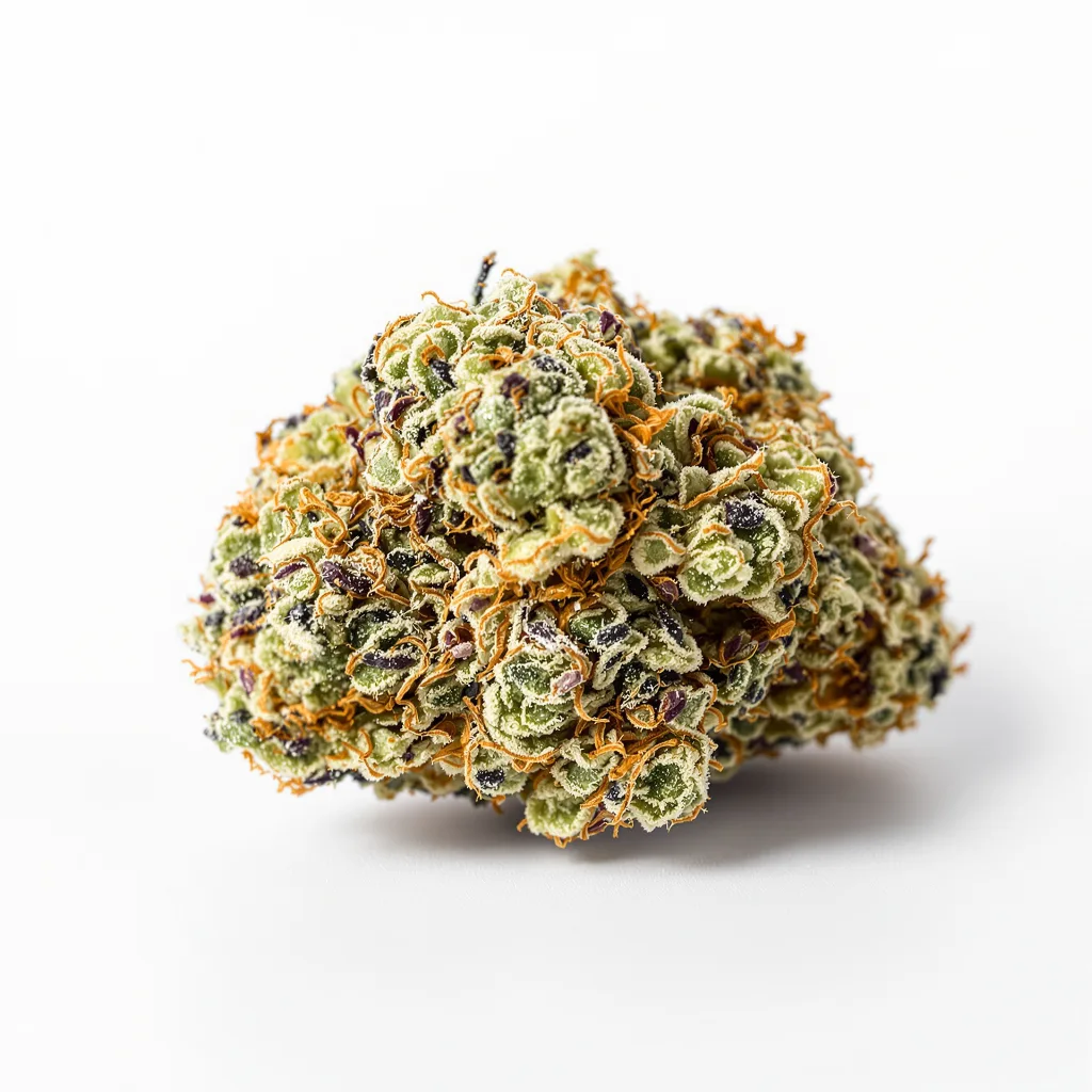 Medibud 60% indica / 40% sativa — flor con tricomas visibles