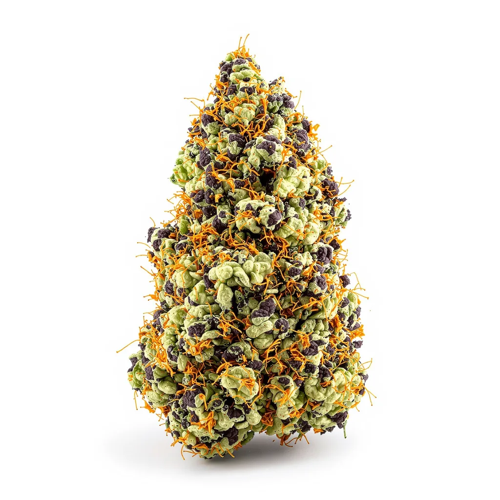 Medicine Man 80% indica / 20% sativa — flor con tricomas visibles