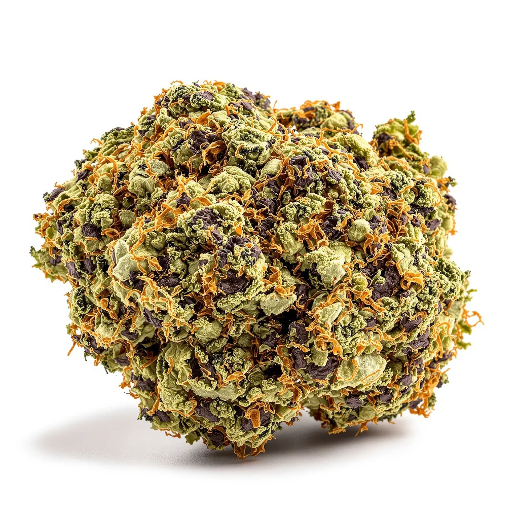 Medicine Man 80% indica / 20% sativa — flor con tricomas visibles