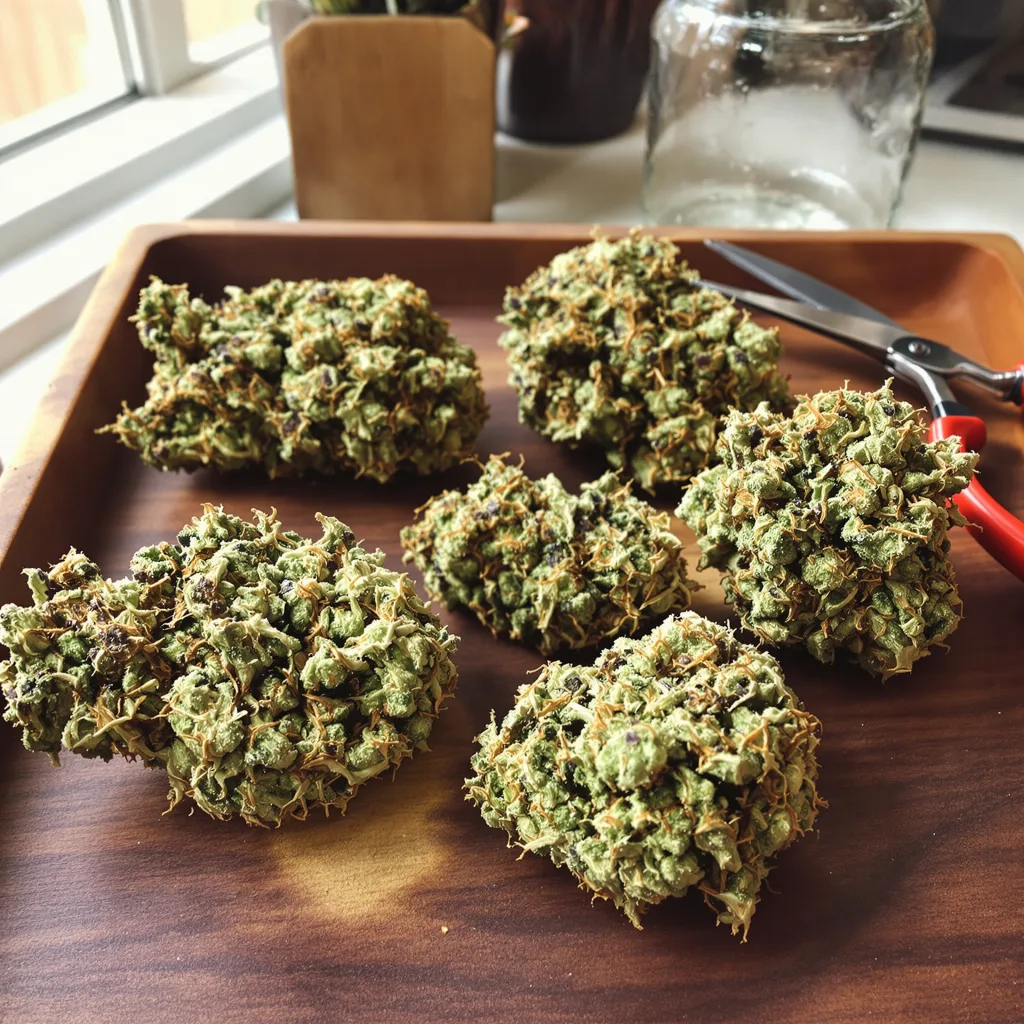 Mendo Breath 60% indica / 30% sativa — flor con tricomas visibles