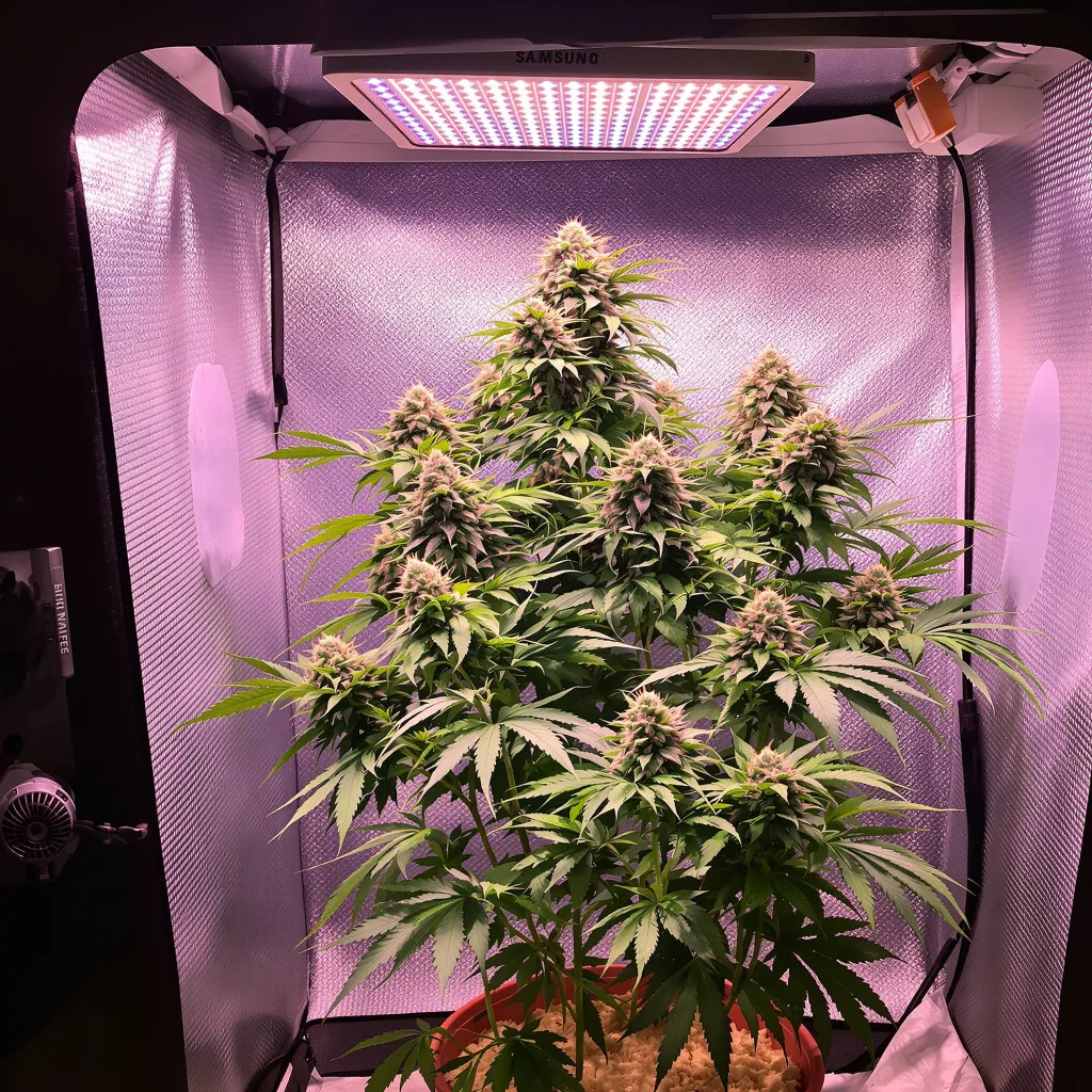 Planta de cannabis Mendo Breath en fase de floración — 60-100 cm autofloración