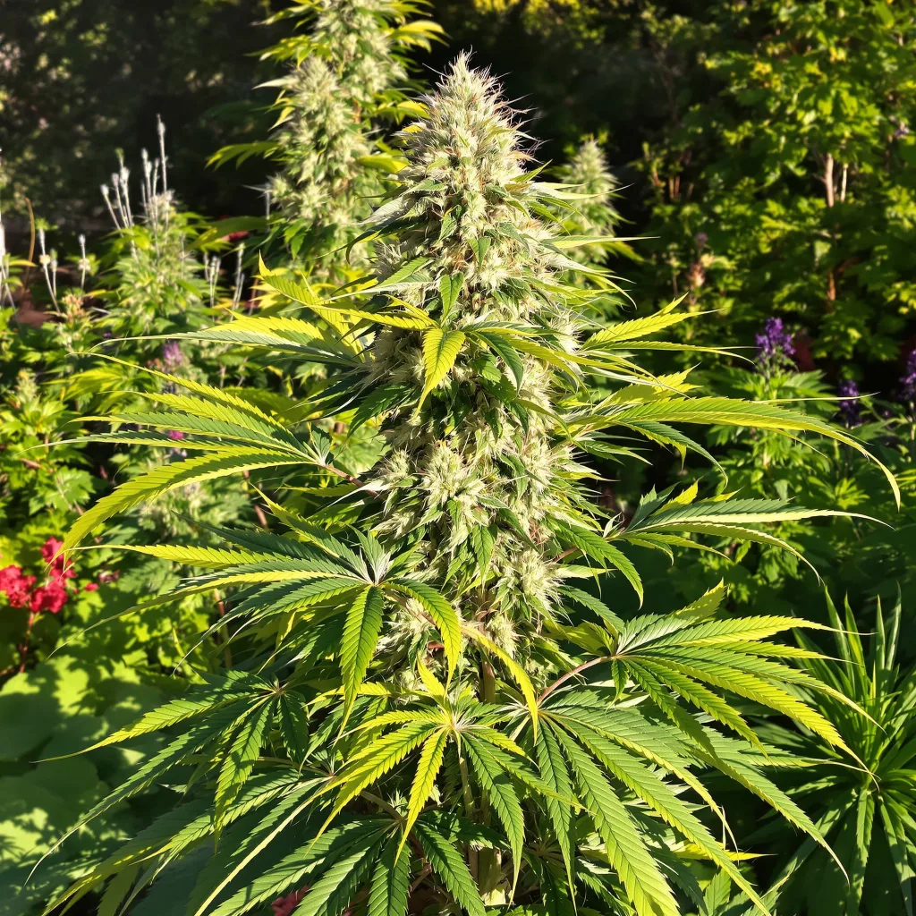 Mendo Breath 60% indica / 30% sativa — flor con tricomas visibles
