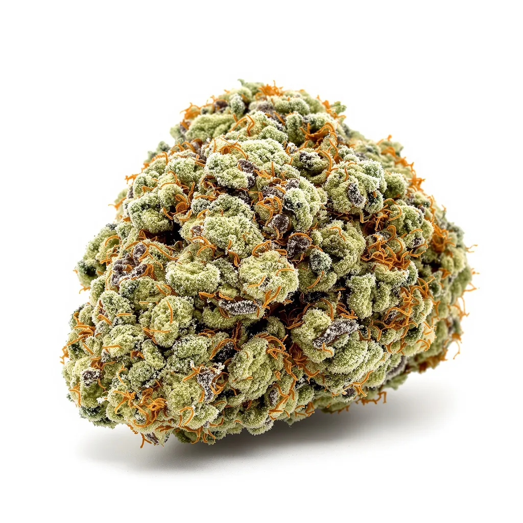 Mendo Breath 60% indica / 30% sativa — flor con tricomas visibles