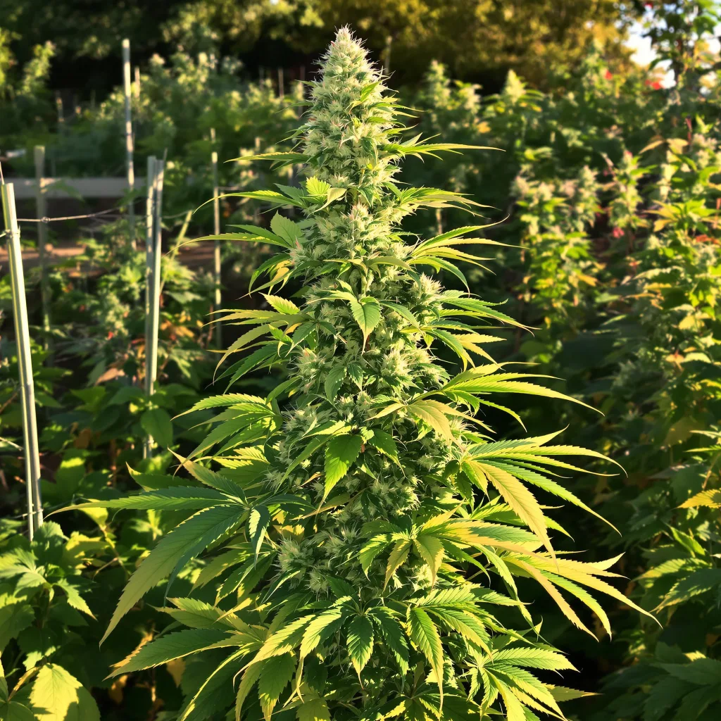 Mendo Breath 60% indica / 30% sativa — flor con tricomas visibles